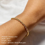 3Pcs 14K Plated Steel Rope Disc Chain Bracelet Men Personalized Jewelry Gift
