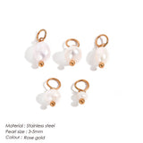 5pcs Freshwater Pearl Pendants Sets Stainless Steel Necklace Accessories