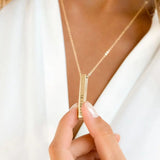 Personalized Stainless Steel Pendant Necklace Custom Engraved Bar Jewelry