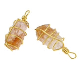 Natural Citrine Pendant Raw Quartz Charms Yellow Crystal Cluster Stone