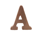 Organic Beech Wooden Alphabet Letter Shape Teether Natural Wood Animal