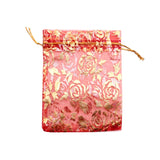 Organza Bag 9x12cm 200pcs Earrings Wedding Gift Packaging Rose Jewelry Rope