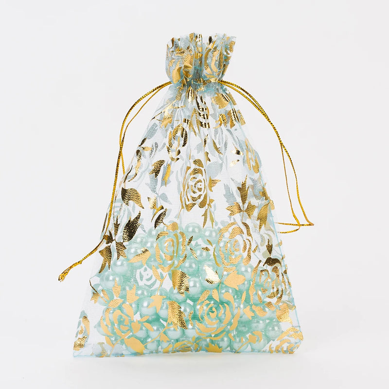 Organza Gift Bag 9x12cm Light Rose Jewelry Packaging Drawstring Bag