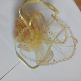 50pcs Golden Round Drawstring Organza Bag 26/35/40cm Wedding Birthday Gift Bag