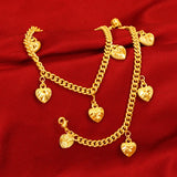 24K Plated Heart Love Pendant Bracelet Wedding Jewelry