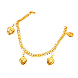 24K Plated Heart Love Pendant Bracelet Wedding Jewelry