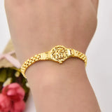 24K Pure Dial Watch Bracelet for Women Bride Wedding Engagement Bangle