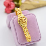24K Pure Dial Watch Bracelet for Women Bride Wedding Engagement Bangle