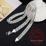 925 Sterling Silver 10mm Sideway Necklace Chain 24in