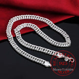 925 Sterling Silver 10mm Sideway Necklace Chain 24in