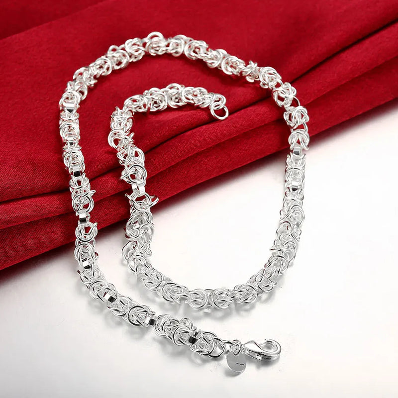 925 Sterling Silver Tap Clasp Chains Necklace