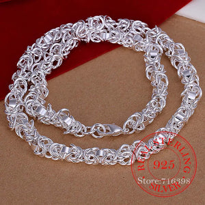 925 Sterling Silver Tap Clasp Chains Necklace
