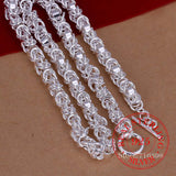 925 Sterling Silver Tap to Buckle Chain Necklace for Men Women