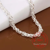 925 Sterling Silver Tap to Buckle Chain Necklace for Men Women