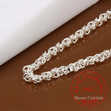 925 Sterling Silver Tap to Buckle Chain Necklace for Men Women