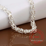 925 Sterling Silver Tap to Buckle Chain Necklace for Men Women