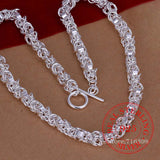 925 Sterling Silver Tap to Buckle Chain Necklace for Men Women