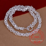 925 Sterling Silver Tap to Buckle Chain Necklace for Men Women