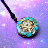 7 Chakra Stone Star of David Necklace Orgonite Reiki Healing