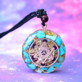 7 Chakra Stone Star of David Necklace Orgonite Reiki Healing