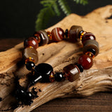 Natural Agate Men Bracelet - Tibetan Buddhism Indian Jewelry