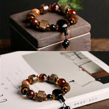 Natural Agate Men Bracelet - Tibetan Buddhism Indian Jewelry