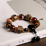 Natural Agate Men Bracelet - Tibetan Buddhism Indian Jewelry