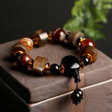 Natural Agate Men Bracelet - Tibetan Buddhism Indian Jewelry