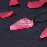 Orgonite Pendant Pink Heart Necklace Healing Crystals Peach Blossom Marriage