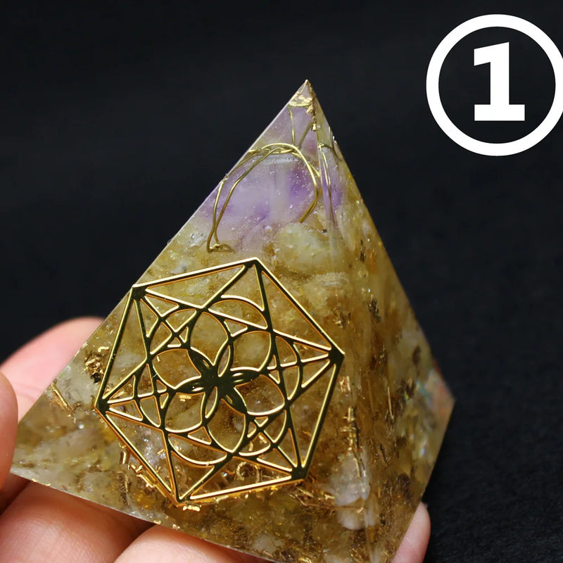 Orgonite Pyramid Sahasrara Chakra Jeremiel Crystal Lucky Pyramid