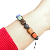 Orgonite 7 Chakras Quartz Drusy Bracelet Natural Amethyst Tourmaline Agate