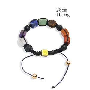 Orgonite 7 Chakras Quartz Drusy Bracelet Natural Amethyst Tourmaline Agate