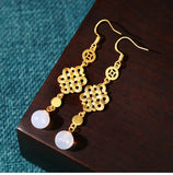 Oriental Lucky Knot Earrings for Women with Box
