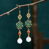Oriental Lucky Knot Earrings for Women with Box