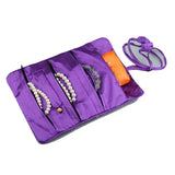 Oriental Silk Jewelry Roll Pouch Organizer Travel Case