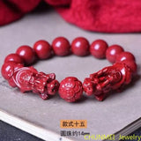 Oriental Women Cinnabar Bracelet Female Male Advanced Hand Carved