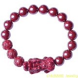 Oriental Women Cinnabar Bracelet Female Male Advanced Hand Carved
