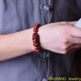 Oriental Women Cinnabar Bracelet Female Male Advanced Hand Carved