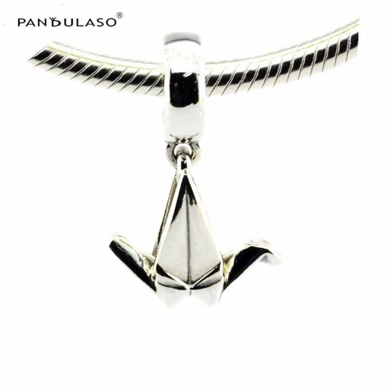 Origami Crane Silver Dangle Charms for Jewelry Making Fits Charms Bracelets