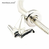 Origami Crane Silver Dangle Charms for Jewelry Making Fits Charms Bracelets