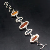 Natural Titanium Biwa Pearl Silver Charms Bracelet 7 inch