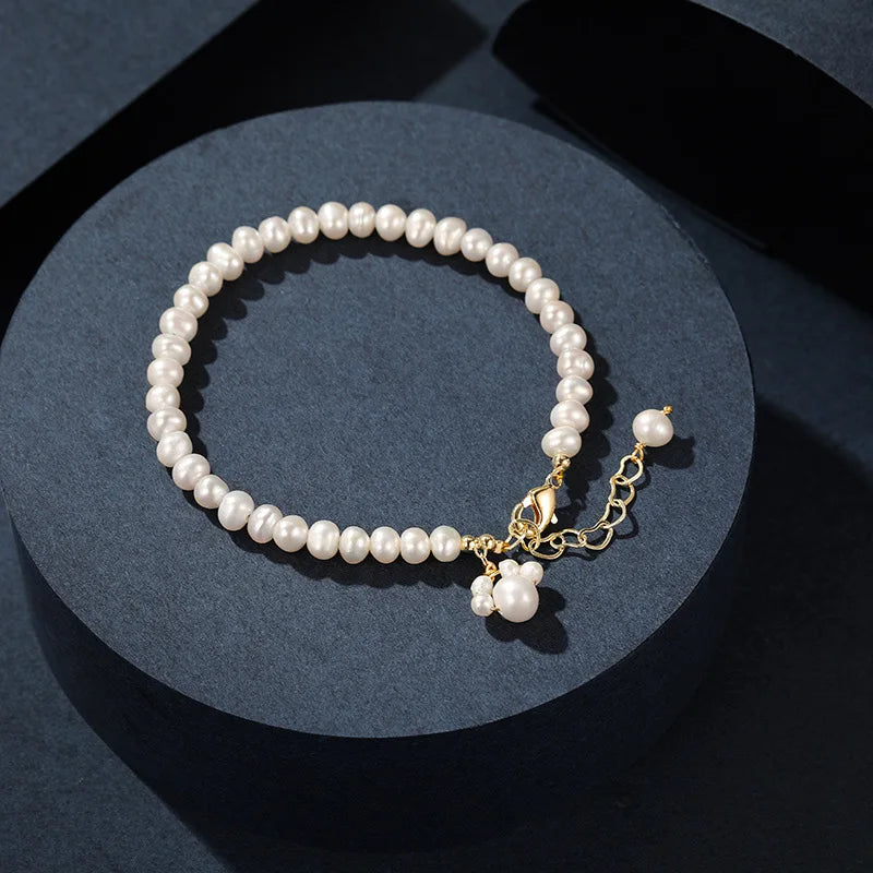Summer Baroque Pearl Charm Bracelet Cat Paw Wedding Jewellery