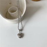 Summer Angel Love Heart Hollow Out Pendant Necklace for Women