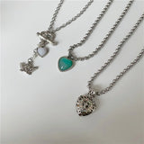 Summer Angel Love Heart Hollow Out Pendant Necklace for Women