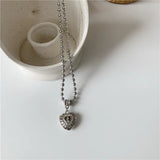 Summer Angel Love Heart Hollow Out Pendant Necklace for Women