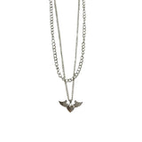 Summer Hip Hop Angel Wing Pendant Necklaces for Women Girl Punk Silver