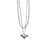 Summer Hip Hop Angel Wing Pendant Necklaces for Women Girl Punk Silver