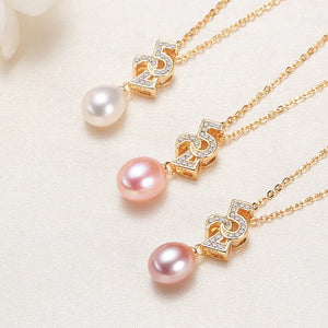 520 Copper Alloy Water Drop Pearl Necklace
