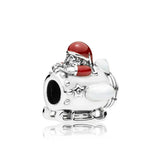 925 Silver Red Apple Christmas Beads