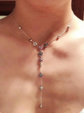 925 Sterling Silver Star Butterfly Clasp Necklace